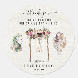Elegante waterverf Viking | Trouwgunst Ronde Sticker