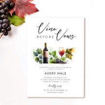 Elegante Waterverf Vino voor geloften Vrijgezellen