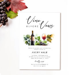 Elegante Waterverf Vino voor geloften Vrijgezellen Kaart
