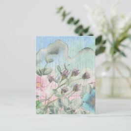 Elegante Waterverf Vintage Wildflowers Briefkaart