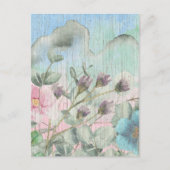 Elegante Waterverf Vintage Wildflowers Briefkaart (Voorkant)