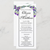 Elegante waterverf violette lavendel Trouwprogramm (Voorkant / Achterkant)