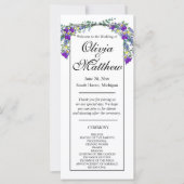 Elegante waterverf violette lavendel Trouwprogramm (Voorkant)