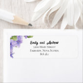 Elegante Waterverf viooltjes retour adreslabel Etiket (Insitu)