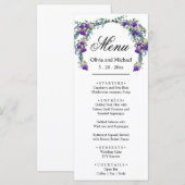 Elegante waterverf viooltjes Trouwmenu Menu (Voorkant / Achterkant)