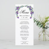 Elegante waterverf viooltjes Trouwmenu Menu (Staand voorkant)