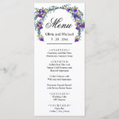 Elegante waterverf viooltjes Trouwmenu Menu (Voorkant)