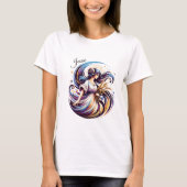 Elegante Waterverf Virgo Zodiac Custom T-shirt (Voorkant)
