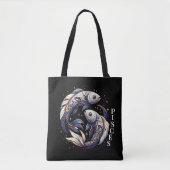 Elegante Waterverf Vissen Zodiac Zwart Tote Bag (Voorkant)