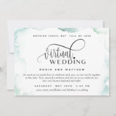 Elegante Waterverf vlekken, online virtuele bruilo Kaart (Voorkant)