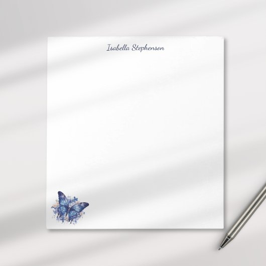 Elegante Waterverf Vlinder Bloem Notitieblok