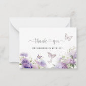 Elegante Waterverf Vlinder kussen dank u Baby Notitiekaartje (Voorkant)