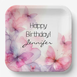 Elegante Waterverf vlinderpapier Bord