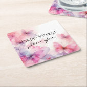 Elegante Waterverf vlinderpapier Onderzetter (Schuin)