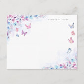 Elegante Waterverf Vlinders Eenvoudig Informatiekaartje (Voorkant)