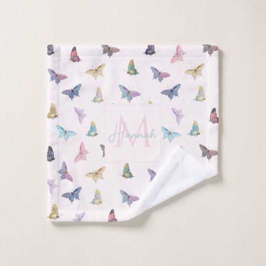 Elegante Waterverf vlinders mooi design Bad Handdoek (Wasdoekje)