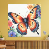 Elegante Waterverf Vlinders Natuur geïnspireerd Canvas Afdruk (Insitu (Woonkamer))