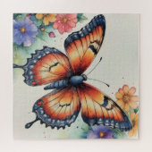 Elegante Waterverf Vlinders Natuur geïnspireerd Legpuzzel (Horizontaal)