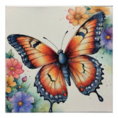 Elegante Waterverf Vlinders Natuur geïnspireerd Perfect Poster (Voorkant)