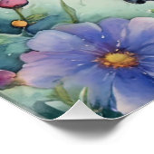 Elegante Waterverf Vlinders Natuur geïnspireerd Perfect Poster (Hoek)