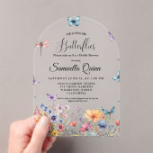 Elegante Waterverf Vlinders Vrijgezellenfeest Acryl Uitnodigingen (Insitu (Draagbaar))