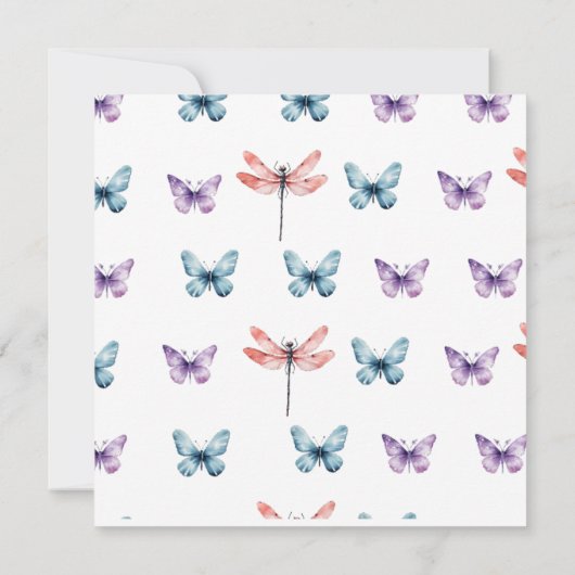 Elegante Waterverf Vlinders Vrijgezellenfeest Kaart (Achterkant)