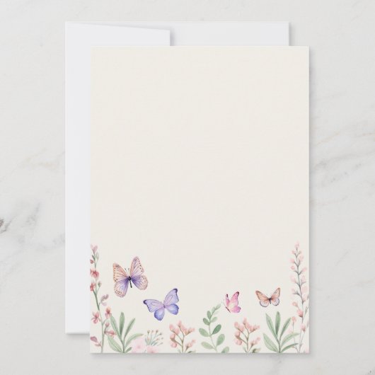 Elegante Waterverf Vlinders Vrijgezellenfeest Kaart (Achterkant)