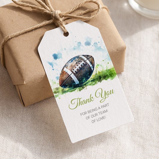Elegante Waterverf Voetbal Baby Shower Cadeaulabel