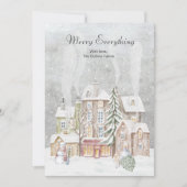 Elegante Waterverf Vrolijk alles Kerstmis Feestdagenkaart (Voorkant)