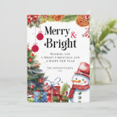 Elegante Waterverf vrolijk en stralend kerstfeest Feestdagenkaart (Staand voorkant)