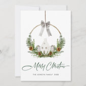 Elegante Waterverf Vrolijk kerstcompositie Feestdagenkaart (Voorkant)