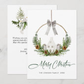 Elegante Waterverf Vrolijk kerstcompositie Feestdagenkaart (Voorkant / Achterkant)