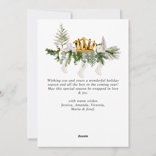 Elegante Waterverf Vrolijk kerstcompositie Feestdagenkaart (Achterkant)