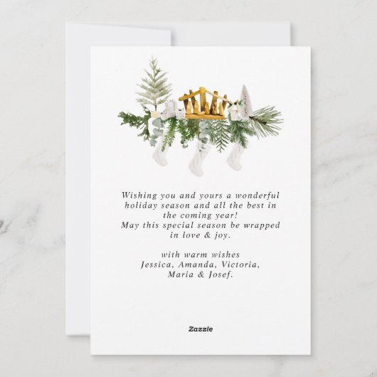 Elegante Waterverf Vrolijk kerstcompositie Feestdagenkaart (Achterkant)