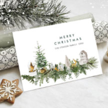 Elegante Waterverf Vrolijk kerstcompositie