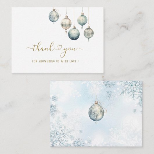 Elegante Waterverf Vrolijk kerstfeest dank u baby Notitiekaartje (Voorkant / Achterkant)