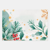 Elegante Waterverf vrolijk kerstinpakpapier Inpakpapier Vel (Voorkant 2)