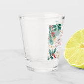 Elegante Waterverf Vrolijk Kerstschot Glas (Links)