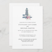 Elegante Waterverf Vuurtoren Nautische Minimalist Kaart (Voorkant / Achterkant)