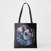 Elegante Waterverf Waterman Zodiac Zwart Tote Bag (Voorkant)