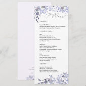Elegante Waterverf Wedding Menu Kaart (Voorkant / Achterkant)