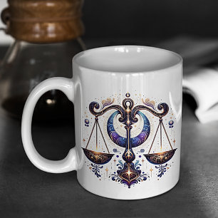 Elegante Waterverf Weegschaal Zodiac Custom Mok