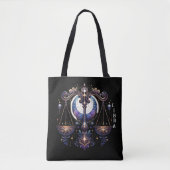 Elegante Waterverf Weegschaal Zodiac Zwart Tote Bag (Voorkant)