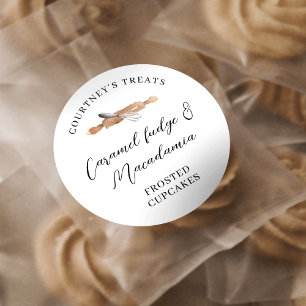 Elegante Waterverf Whisk gebak koekjes koekjes Ronde Sticker