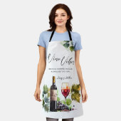 Elegante Waterverf Wijn Sfeer Initialen Wijngaard Schort (Gedragen)