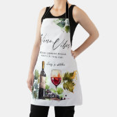 Elegante Waterverf Wijn Sfeer Initialen Wijngaard Schort (Insitu)