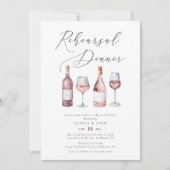 Elegante Waterverf Wijnflessen Repetitie Diner Kaart (Voorkant)