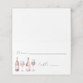 Elegante Waterverf wijnflessen Vino Plaatskaartje (Buitenkant ongevouwen)