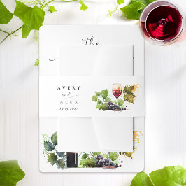 Elegante Waterverf Wijngaard Bestemming Bruiloft Uitnodigingen Wikkel