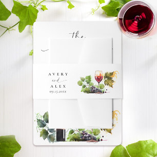 Elegante Waterverf Wijngaard Bestemming Bruiloft Uitnodigingen Wikkel